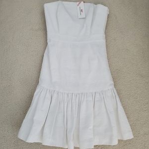 NWT Vineyard Vines White Caning Jacquard Strapless Dress sz00